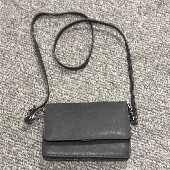 Gray Leather Crossbody Bag - Picture 1 of 5
